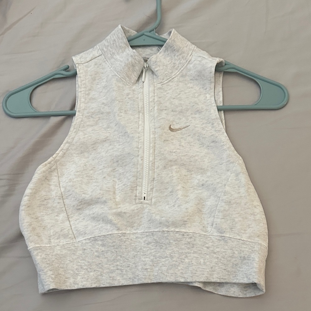 Nike Light Gray crop zip up